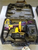 1X, DEWALT 18V HAMMER DRILL W/ 2 BATT. & CHARGER