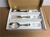 Shannon Crystal Silver Plated Serving Utensils