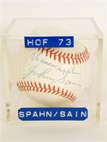 Warren Spahn & John Sain autographed baseball