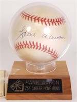 Hank Aaron autographed baseball