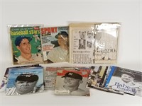 Yankees magazines, DiMaggio newspaper, etc
