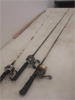 3 rods and reels