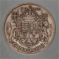 1943 - 50 cent Canadian Coins