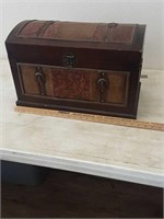 Wood and leather chest