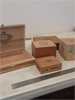 5- wood cigar boxes