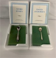 2 Georg Jensen Sterling Salt Spoons in Package