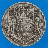 1940 - 50 cent Canadian Coins
