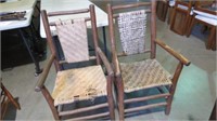 PAIR ANTIQUE TWIG & WOVEN CHAIRS