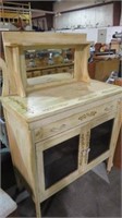 PAINTED ANTIQUE BUFFET W/MIRROR