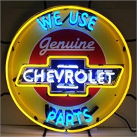 Chevy Parts neon sign w/ backing