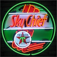 Sky Chief neon sign w/ backing