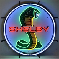 Shelby round neon sign w/ backing