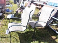 (2) Metal High Back Patio Chairs-Stackable