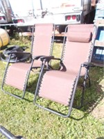 (2) Gravity Tilt Back Camping Chairs