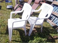 (2) Stackable Poly Patio Chairs