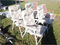 (4) Padded Folding Lawn Chairs