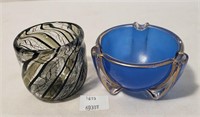 Art Glass Cup w Reticello Design & Small Vintage G