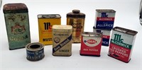 Lot - (9) Vintage Spice & Cocoa Tins