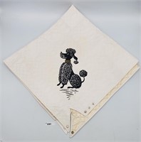 Quilted Vinyl Plastic Poodle Design Table Cover