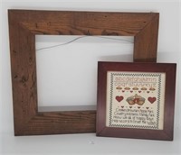 Primitive Wooden Picture Frame 16" X 18 3/4" & N