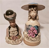 1940's Corday Porcelain Women w Hats Figurines (2)