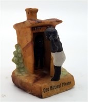 1930's Bisque African American Boy Outhouse Figure