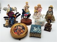 Grouping of Music Boxes - Carousel Horses, Girls+