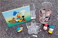 Mickey Mouse Vase, Donald Duck Toys, Glass Dishes+