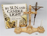 Religious IHS Candle Holder, Crucifix+