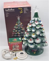 Lighted Ceramic Christmas Tree & Nativity Figurine