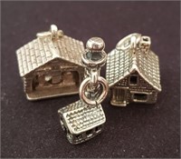 Silver Charms - Lighthouse, Weather House, Cabin