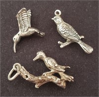 Silver Charms - Woodpecker On Branch, Birds