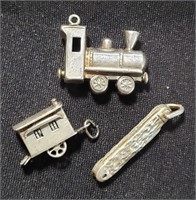 Silver Charms - Pocket Knife, Trains