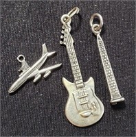 Silver Charms - Guitar, Plane, Washington Monument