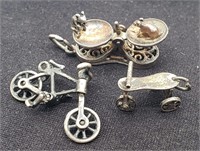 Silver Charms - Birds On Scale, Bicycles