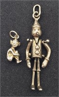 Silver Charms - Articulated Tin Man & Elf