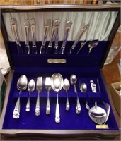 62 Pc Community Stainless Flatware in Wood Chest*