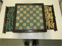 Unique Aztec v. Spanish themed chess set!