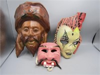 Lot of vintage hand-crafted masks!