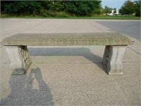 Large cement carved sitting bench!