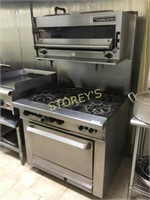 6 Burner Gas Range w/ Garland Salamander