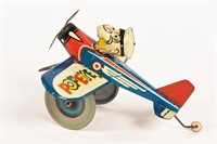 POPEYE THE PILOT KEY WIND EMBOSSED TOY