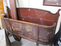 Antique dbl bed frame needs refinishing