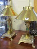 Pr of brass desk lamps