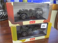 2 - Sunstar military jeep toys 4" long