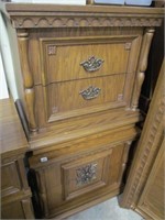 2 - Oak finished 2dr bedside cabinets