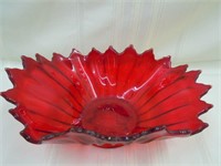 LARGE RED FALL DISH 12" X 8" X 5"