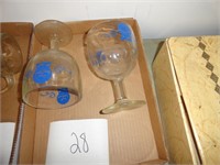 Vintage Pabst Blue Ribbon Glass Goblets