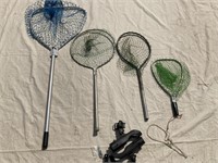 4 fishing nets & Rod holders
