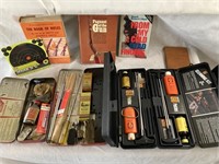 Assorted gun cleaning kits & gun books